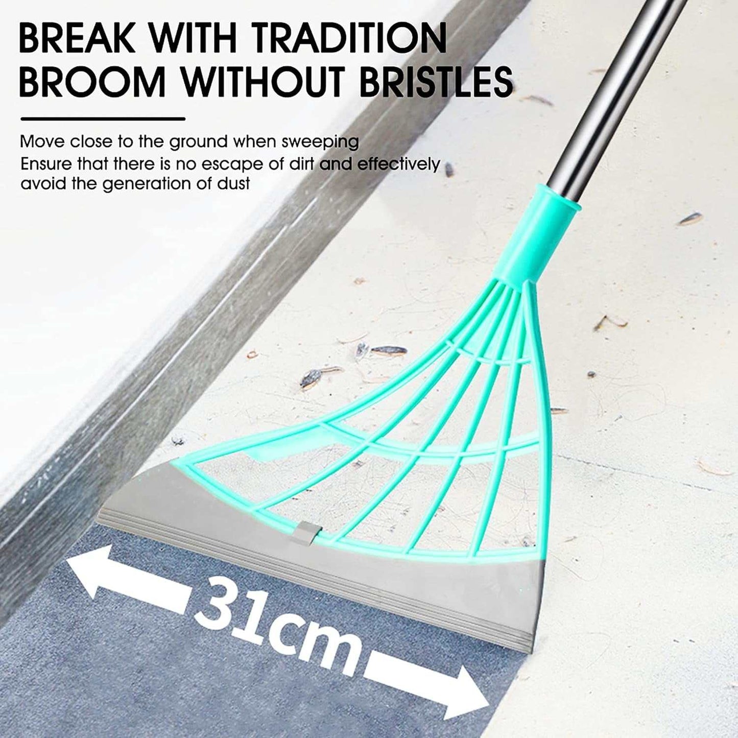 2-in-1 Silicone Broom with Squeegee and Hooks - DomesticWorx