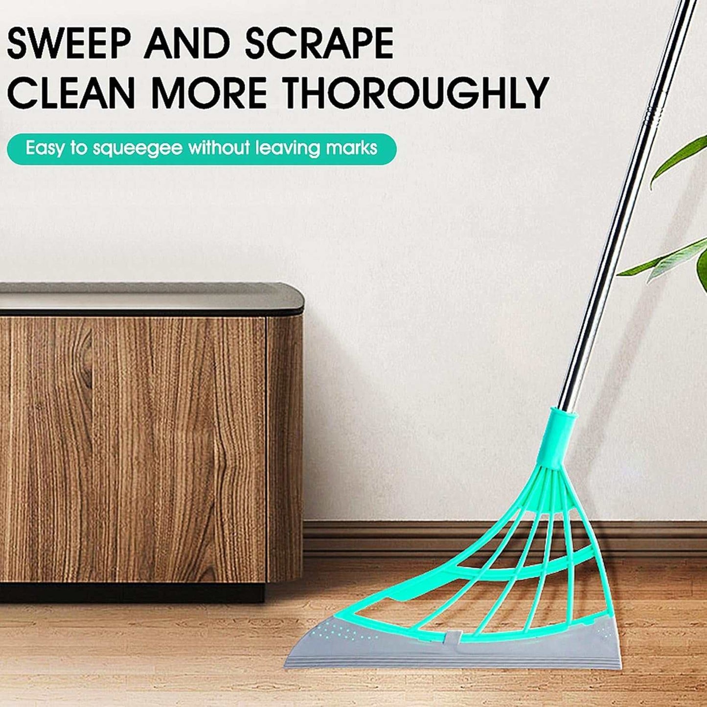 2-in-1 Silicone Broom with Squeegee and Hooks - DomesticWorx