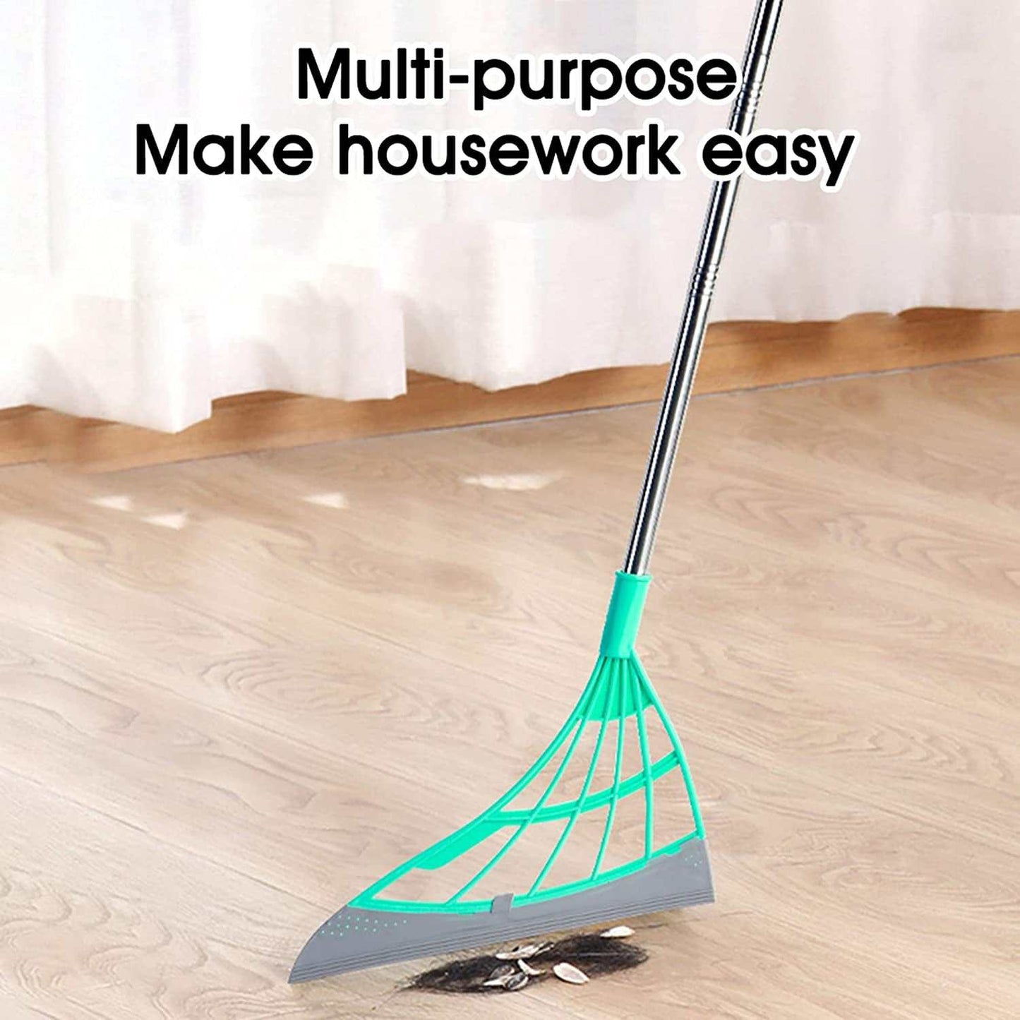2-in-1 Silicone Broom with Squeegee and Hooks - DomesticWorx